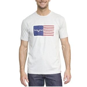 Kimes Ranch Short Sleeve American Flag T-Shirt Men's XL White Patriotic Flag USA